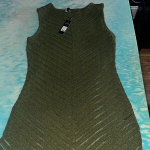 Fashion Nova Olive Green Knit Tank Dress